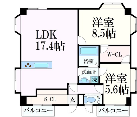 摩耶駅 徒歩3分 2階の物件間取画像